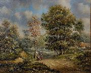 Barend Cornelis Koekkoek Walk in the woods oil